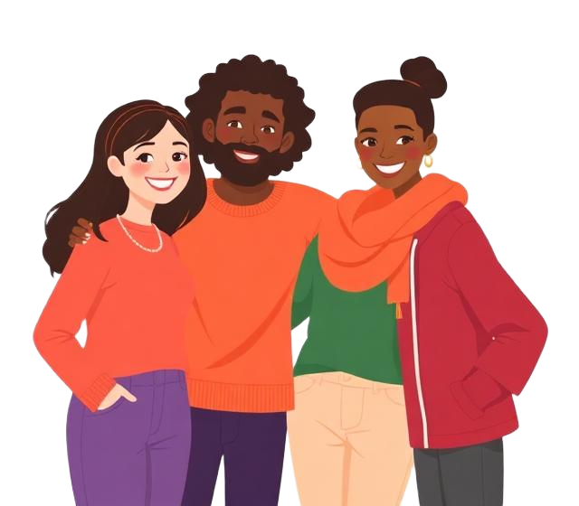 Illustration of a small group of friends